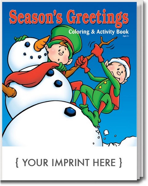 CS0535 Season's Greetings Coloring and Activity BOOK with Custom Impri